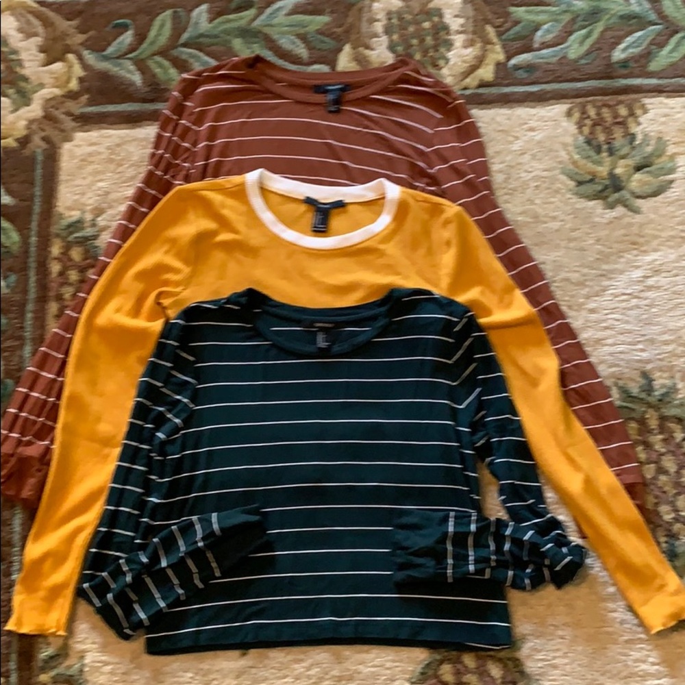 NWOT Forever 21 Three Crop Long-sleeves Tops